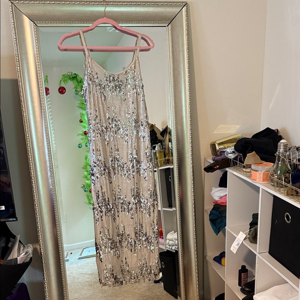 Steve by Steve Madden  Silver Sequin dress